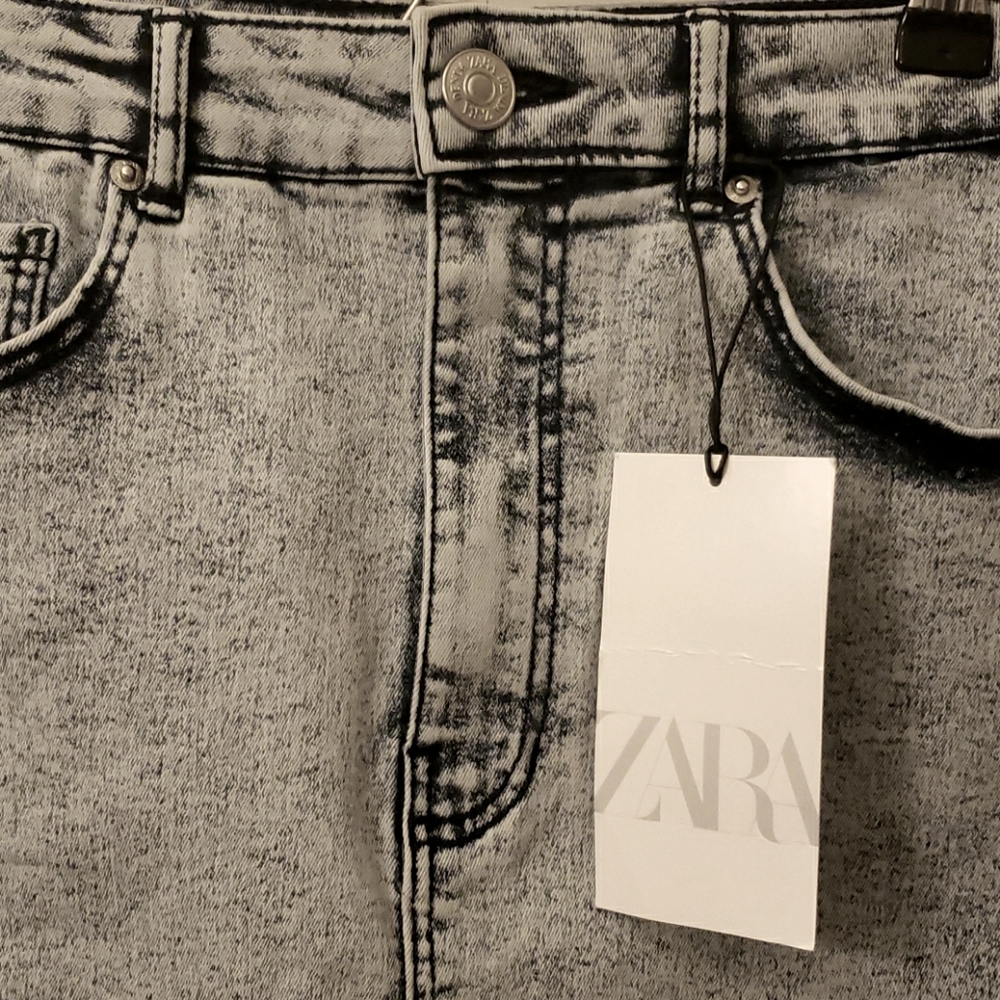Zara Washed Effect Mini Skirt - Picture 5 of 7